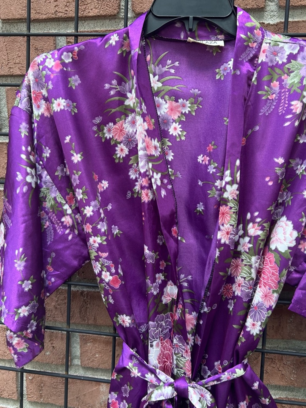 Purple Floral Kimono Robe - Picture 2 of 4